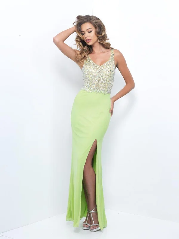 Sleeveless Dress In LinenBlush - X401SC Sleeveless Crystal Embellished Fitted Sheath Dress