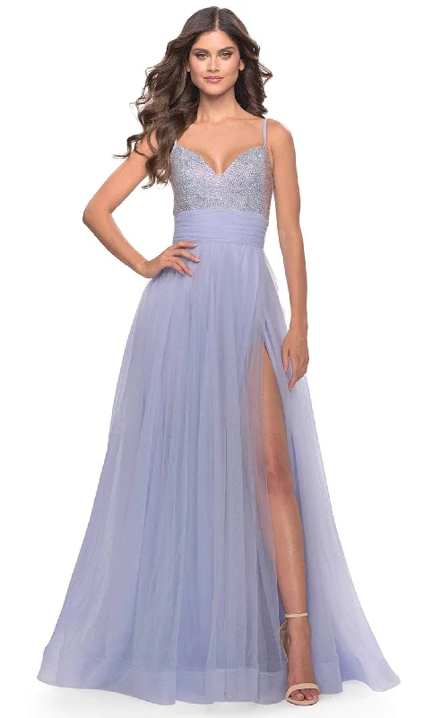 prom dresses for hourglass figuresLa Femme 31433SC - Sleeveless A-Line Prom Dress