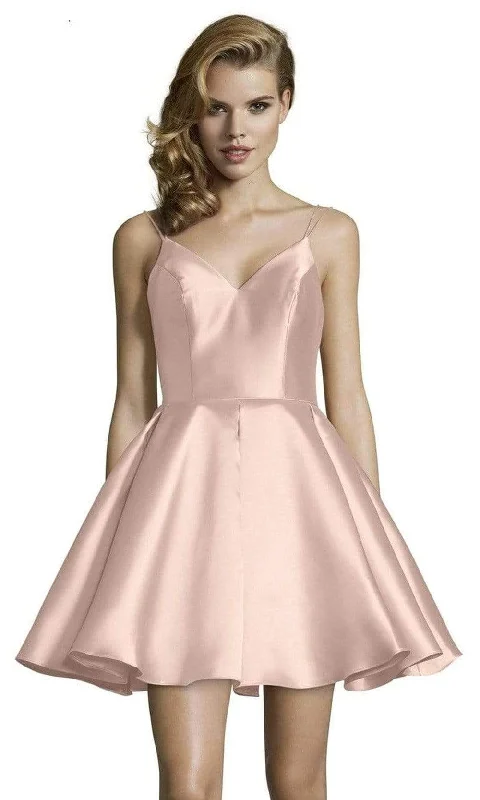 Sleeveless Dress With Sweetheart NecklineAlyce Paris - 3764 Sleeveless V Neck Double Strapped Fit and Flare Cocktail Dress - 2 pcs French Pink in sizes 4 and 14 Available