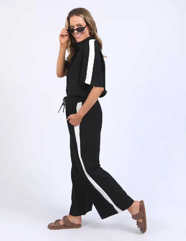 women's distressed pantsElm Frances Stripe Pant Black Marshmellow Stripe