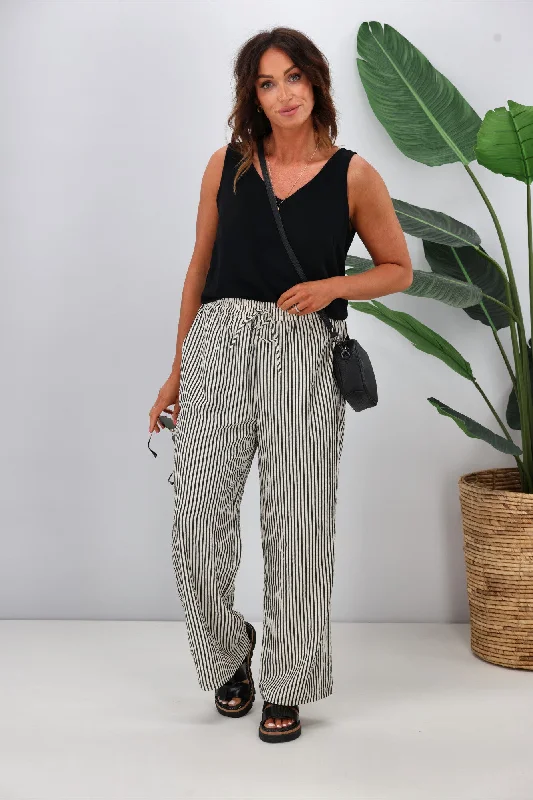 women's leather pantsShine On Label Ravi Wide Leg Pants Stripe