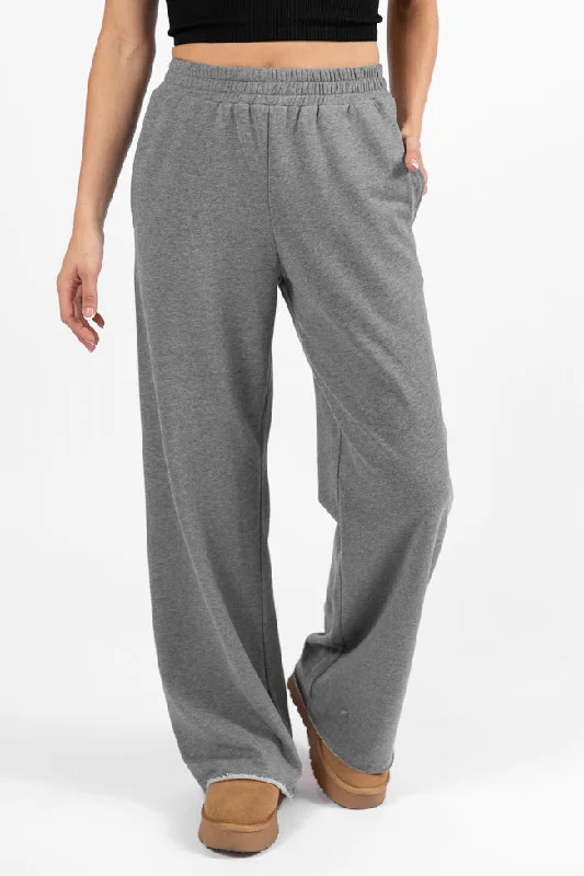 women's skiing pantsBefore You Go Grey Wide Leg Sweatpants