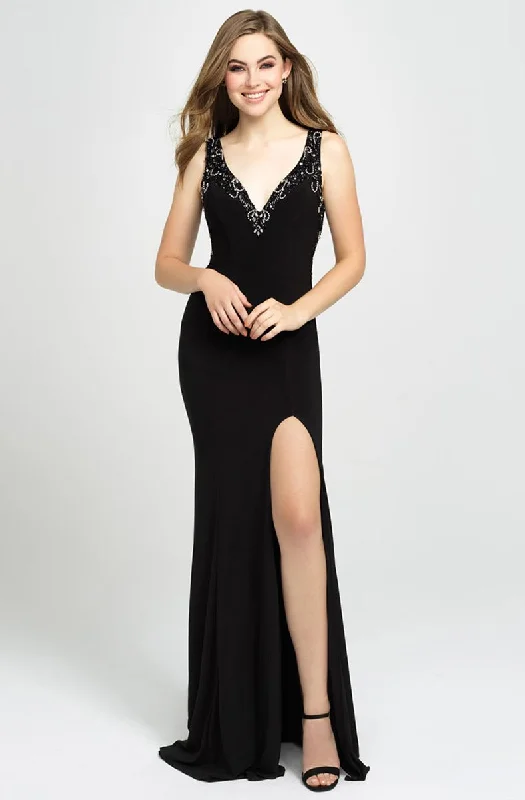 Sleeveless Dress With Balloon Sleeves (detachable)Madison James - Sleeveless V-Neck Jersey Fitted Dress 19-150SC