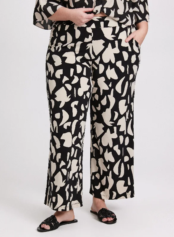 women's embroidered pantsOlivia Printed Wide-Leg Pants