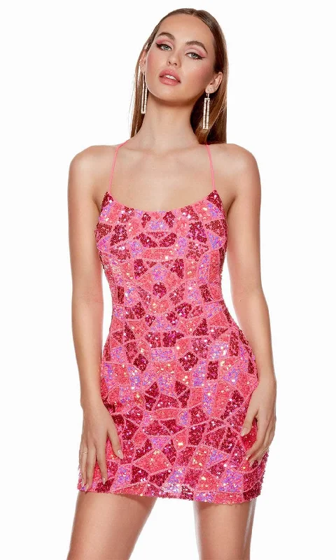 Sleeveless Dress With Polka DotsAlyce Paris 4625 - Sequin Sleeveless Cocktail Dress