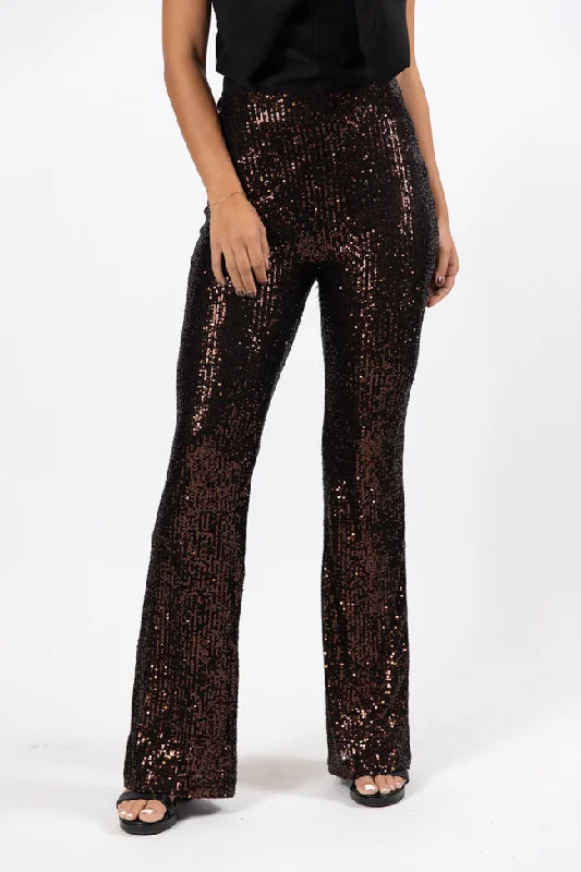 women's waterproof pantsQueen of Hearts Bronze Sequin Flare Pants SALE