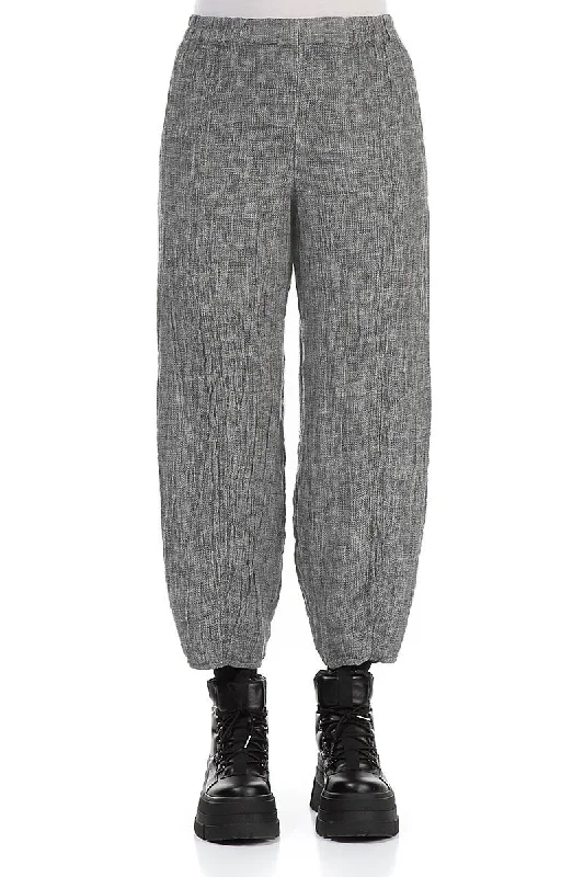 women's nursing pantsTaper Grey Mélange Linen Trousers