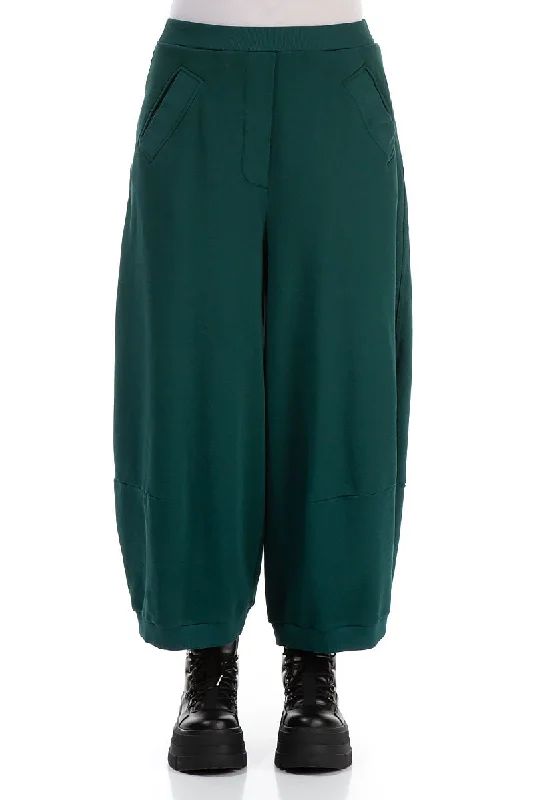 women's bridal pantsWide Emerald Cotton Trousers