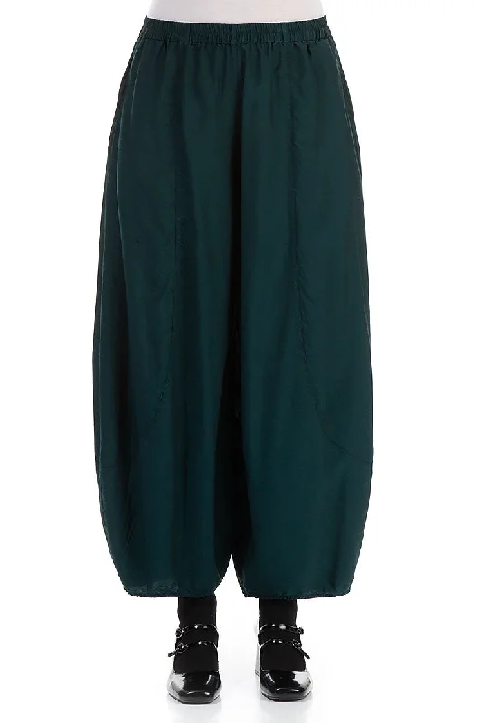 women's sustainable pantsTaper Emerald Silk Bamboo Trousers