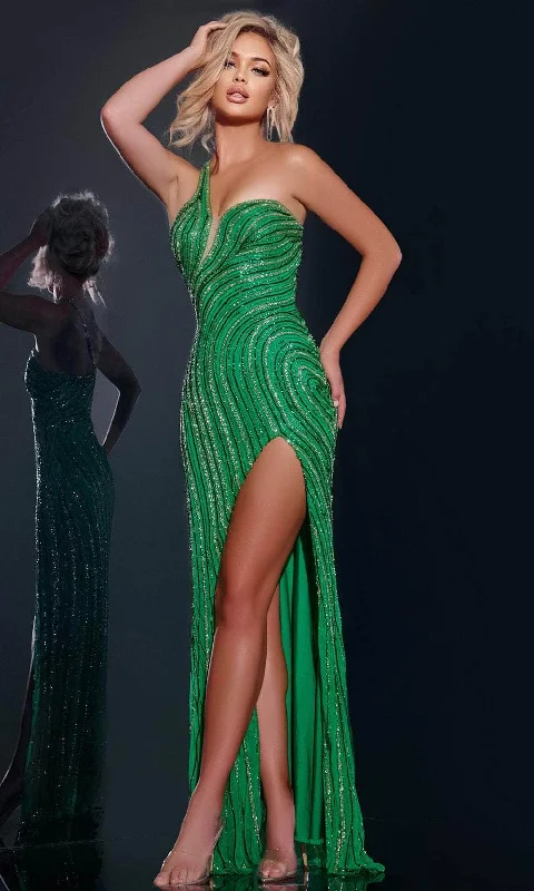 prom dress shopping tipsJovani 34010 - One Shoulder Sequined Prom Dress