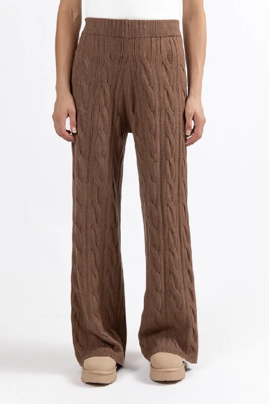 women's running pantsForever Winter Mocha Cable Knit Sweater Lounge Pants