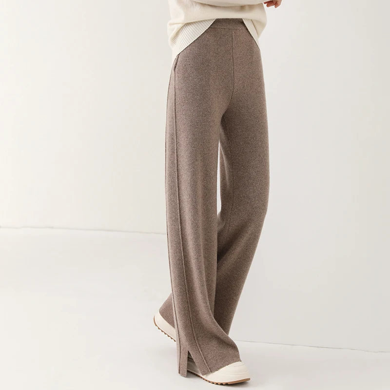 women's silk pantsWomen's Cashmere High Waist Fashion Designer Formal Pants