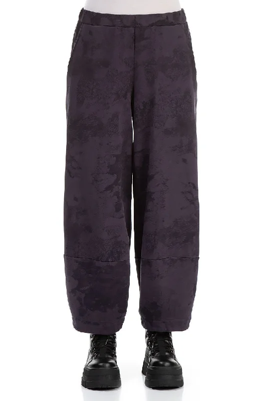 women's clubbing pantsLoose Vintage Violet Marble Cotton Trousers