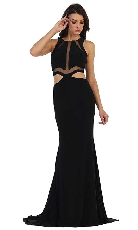 Sleeveless Dress GraduationMay Queen - MQ1436SC Sleeveless Cutouts Sheath Dress