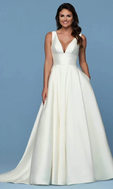 Sleeveless Dress FashionDa Vinci Bridal 50561 - Sleeveless V-Back Bridal Dress