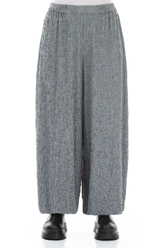 women's low-slung pantsWide Grey Wool Trousers