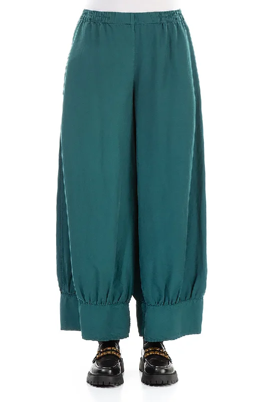 women's bootcut pantsTaper Emerald Silk Cotton Trousers