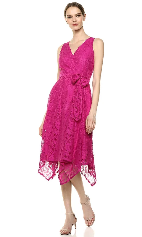 Sleeveless Dress With PeplumGabby Skye - Sleeveless Surplice Bodice Lace Dress 56993MGSC