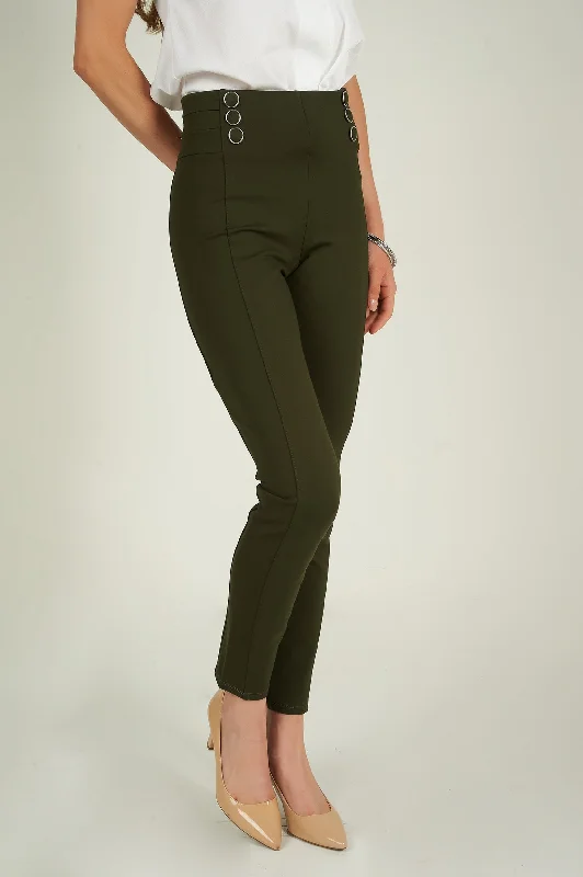 women's mid-rise pantsPantalon à boutons - NESSIM - (E-C10)