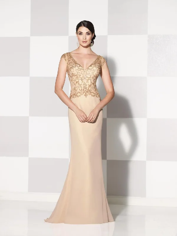 maxi dresses with A-line silhouettesCameron Blake by Mon Cheri - Long Dress In Dark Champagne 115600