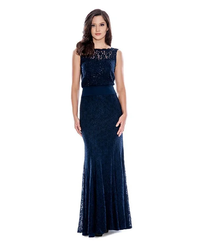 maxi dresses with beltsDecode 1.8 - Sequined Blouson Lace Long Dress 183151SC