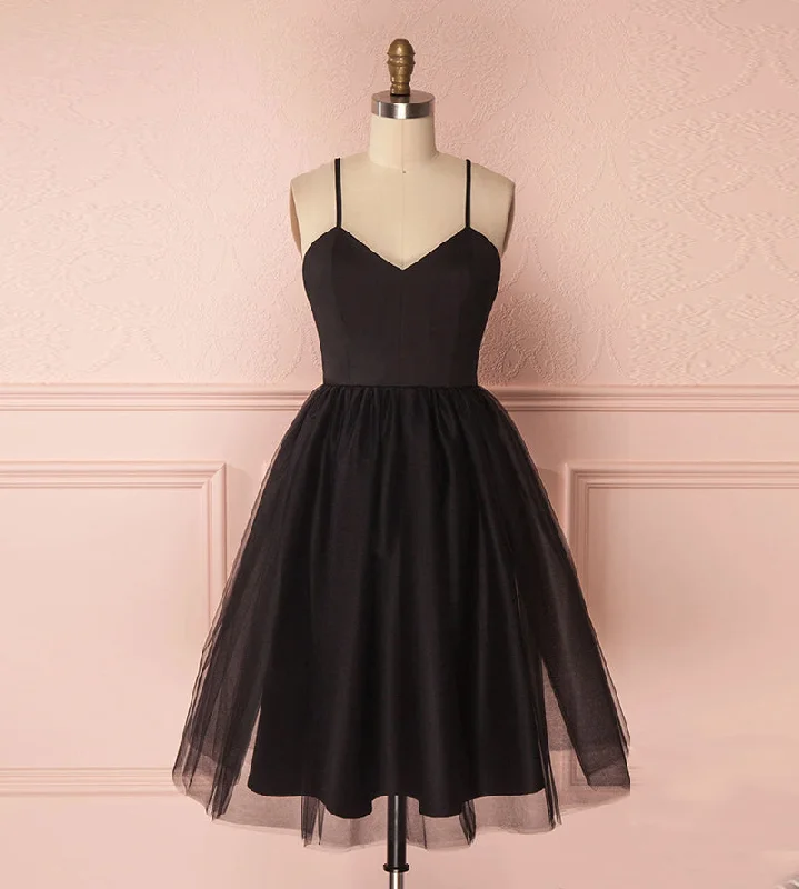 ball gown prom dressesBlack tulle short prom dress  8179