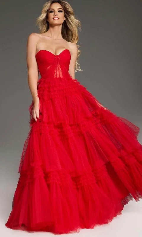 beaded prom dressesJovani 40466 - Strapless Ruffle Prom Dress