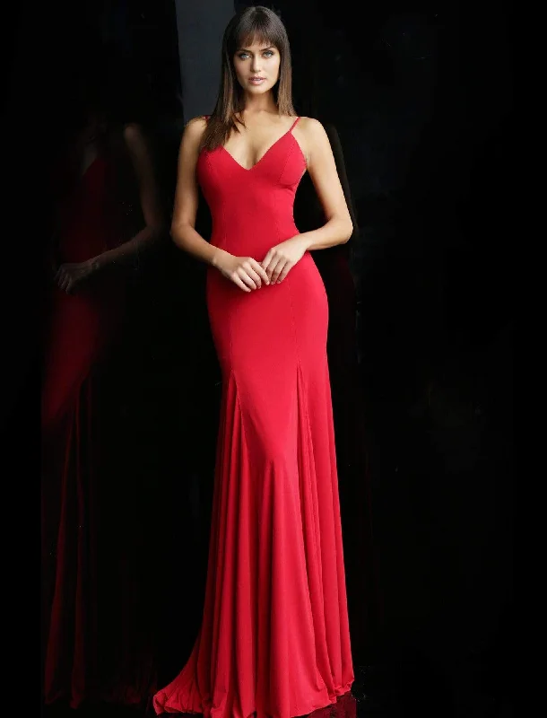 Sleeveless Dress In SilkJovani - Sleeveless Backless Jersey Trumpet Dress 63564SC