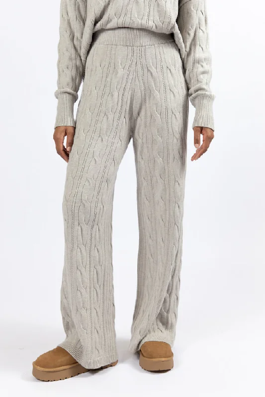 women's formal pantsForever Winter Grey Cable Knit Lounge Pants