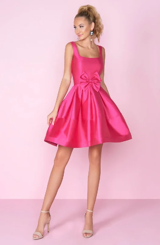 Sleeveless Dress For WeddingMac Duggal - Sleeveless Bow Accented A-Line Dress 66571CSC