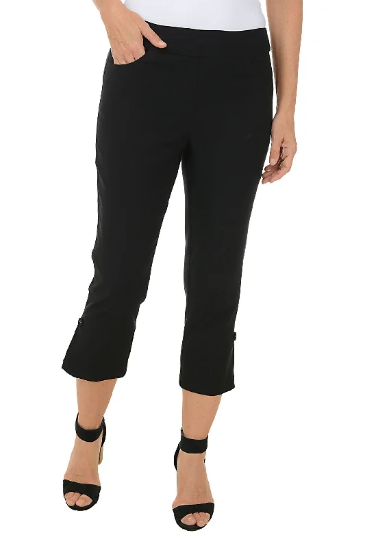 women's classic pantsPetite Pull-On Button Hem Capri Pant