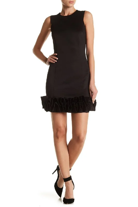 Sleeveless Dress With SequinsDonna Ricco - Sleeveless Ruffle Hem Cocktail Dress DR50182