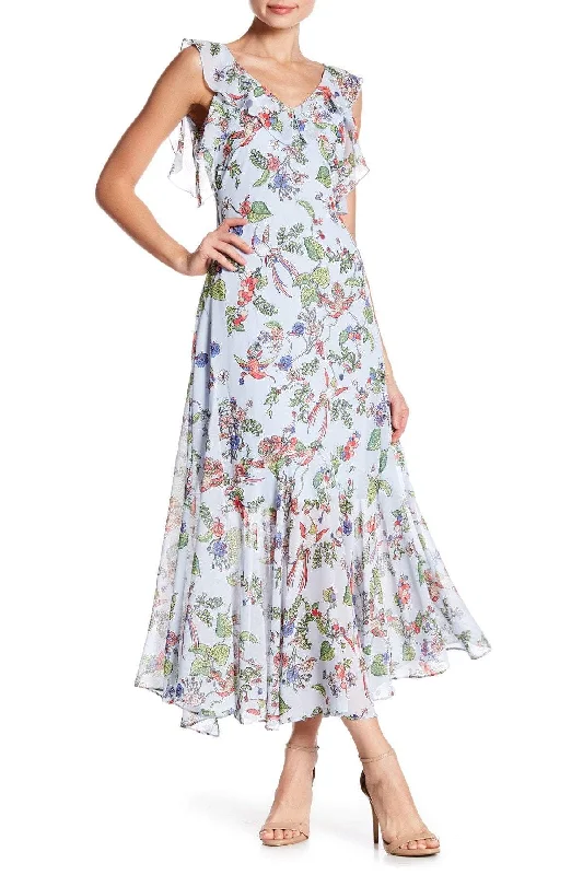 maxi dresses with lace-up detailsNanette Nanette Lepore - Multi-Print Flared Hem Long Dress NX8S19J05SC