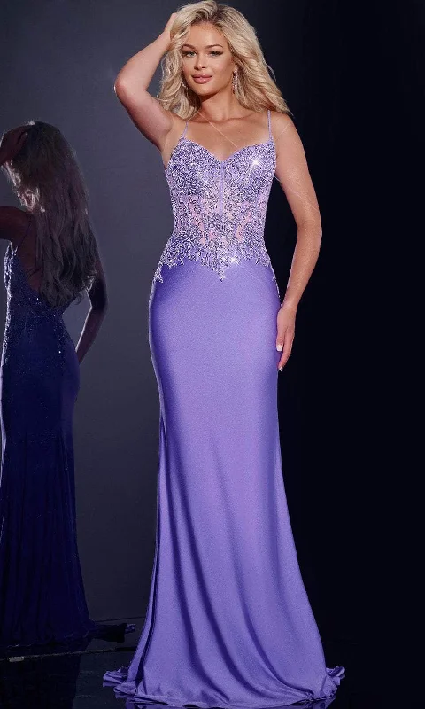 cap sleeve prom dressesJovani 42221 - Embroidered V-Neck Prom Dress