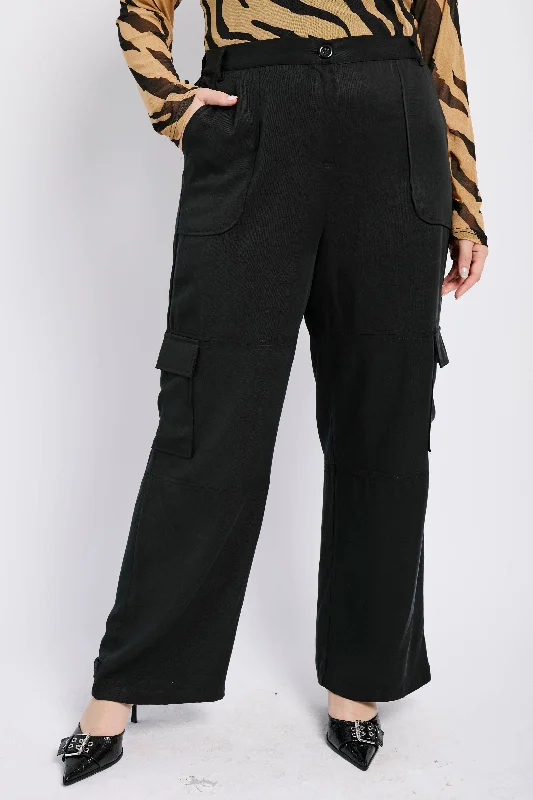 women's party pantsThe Lyocell Tailored Utility Pant in Black