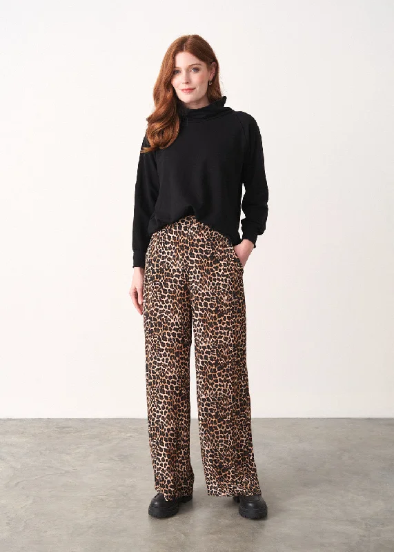 women's fall pantsKIKI LEOPARD PRINT TROUSER