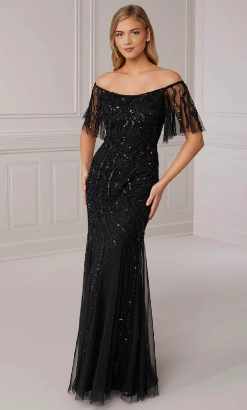 Formal Dress for Holiday PartiesAdrianna Papell Platinum 40422 - Off Shoulder Formal Sheath Gown