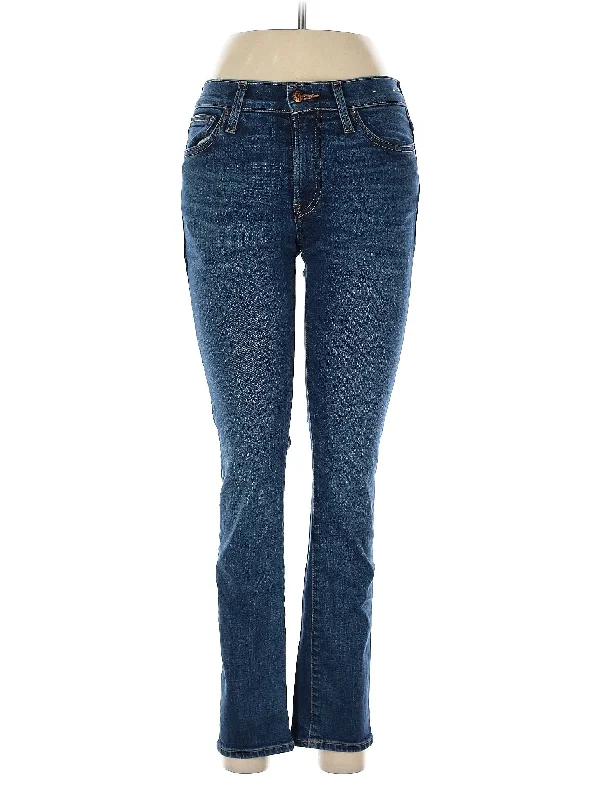 women's denim jeans with adjustable waistbandsMid-Rise Straight-leg Jeans in Medium Wash