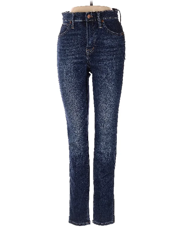 women's ripped denim jeansLow-Rise Straight-leg Jeans in Dark Wash