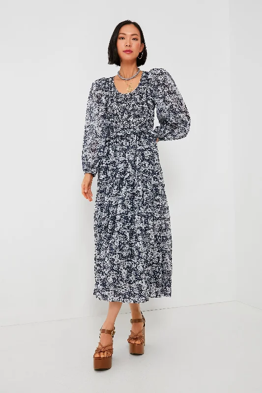 Fabulous Long Sleeves DressMulti Suzie Print Long Sleeve U-Neck Dress