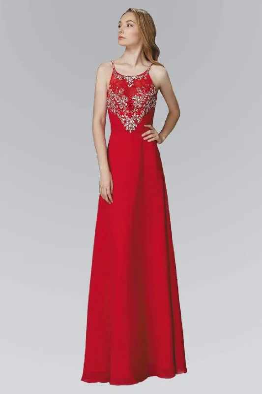 Formal Dress for EveningsElizabeth K - GL2027 Jewel Illusion Ornate A-Line Gown