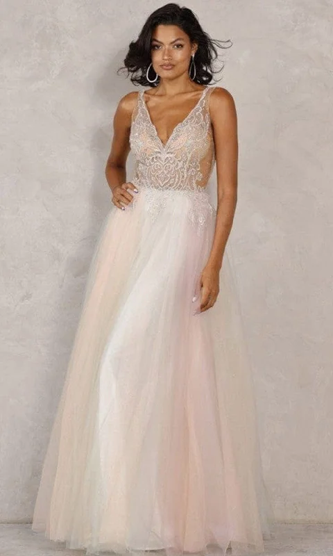 Formal Dress for Talent ShowsTerani Couture - 2011P1012 Illusion V-Neck A-Line Gown