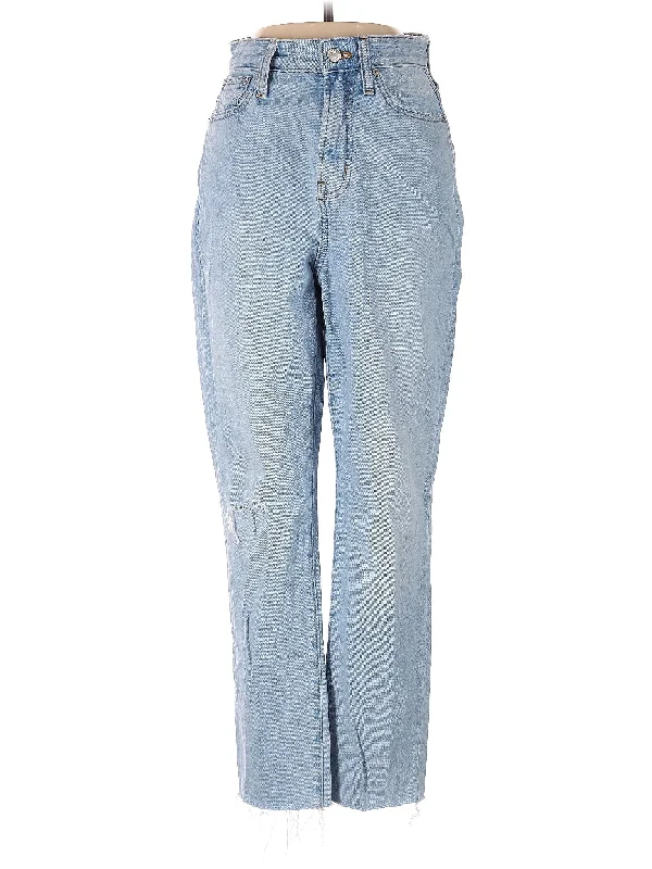 women's mom jeans denimMid-Rise Straight-leg Jeans in Light Wash