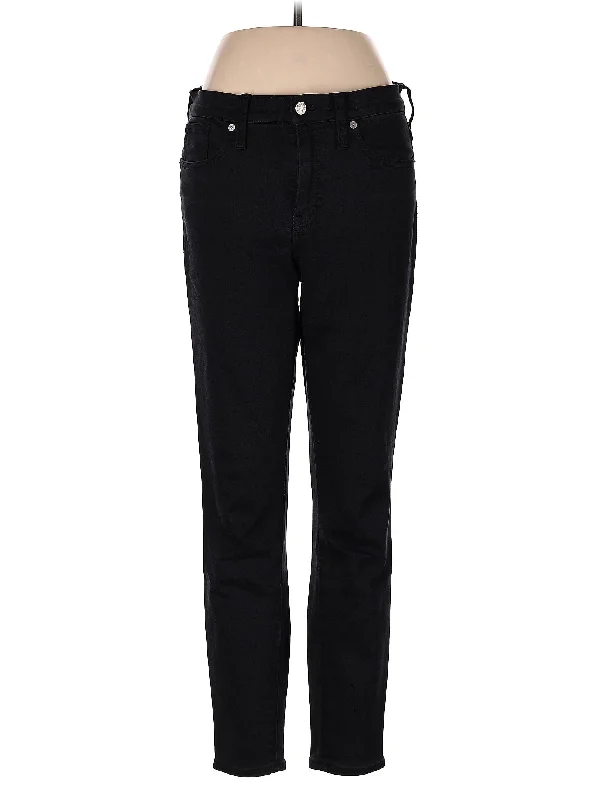 women's denim jeans with lace trimMid-Rise Straight-leg Jeans in Dark Wash