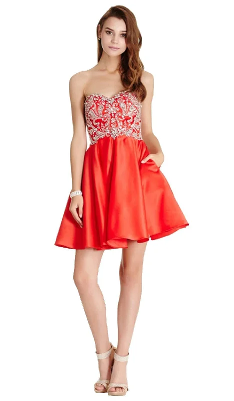 sweetheart-neck party dressesTrevi Collection - Strapless A-line Homecoming Dress