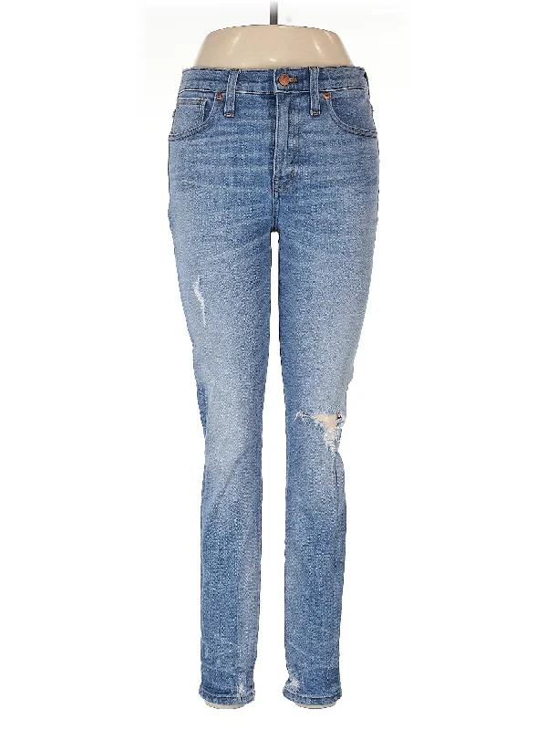 women's denim jeans with floral embroideryHigh-Rise Skinny Jeans