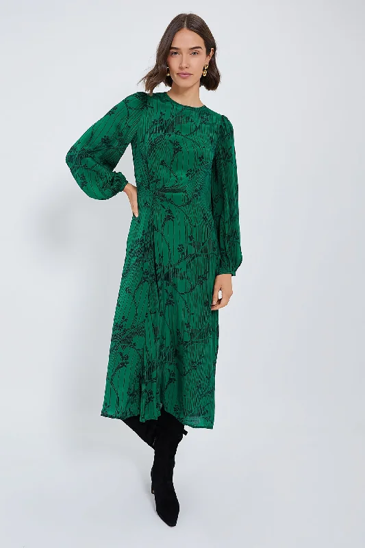 Flirty Floral Long Sleeves DressGreen Sunniva Print Long Sleeve Dress