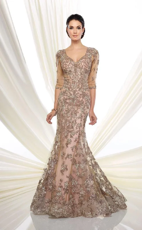 Formal Dress for Literary AwardsIvonne D by Mon Cheri - Quarter Sleeve Lace Tulle Gown 216D52