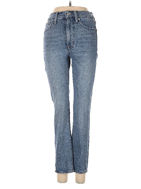 women's denim jeans with embroideryHigh-Rise Bootleg Jeans in Light Wash