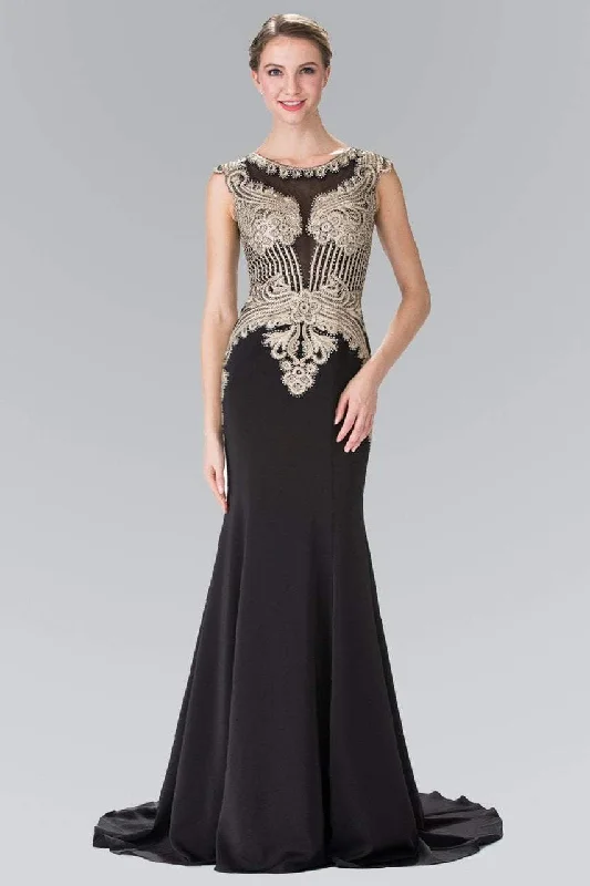 Formal Dress for Creative ThemesElizabeth K - Gold Toned Embroidered Beaded Bodice Gown GL1461